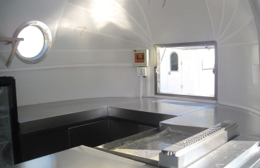 Retro Stainless Steel Food Trailer PSS3021 im US-Retro-Design mit Edelstahl